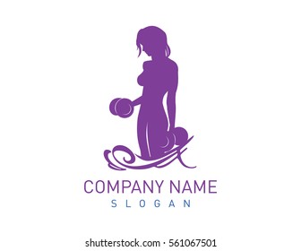 Bodybuilder female logo