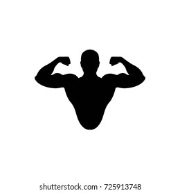 bodybuilder figure silhouette icon. torso vector