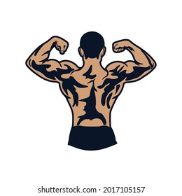 bodybuilder, fitness body isolated on a white background