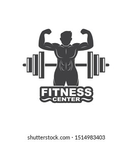 Bodybuilder Fitness Gym Icon Logo Badge Stock Vector (Royalty Free ...