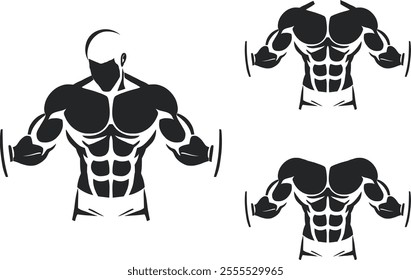 Bodybuilder Fitness Icon, Gym, Workout, and Strength Training Design