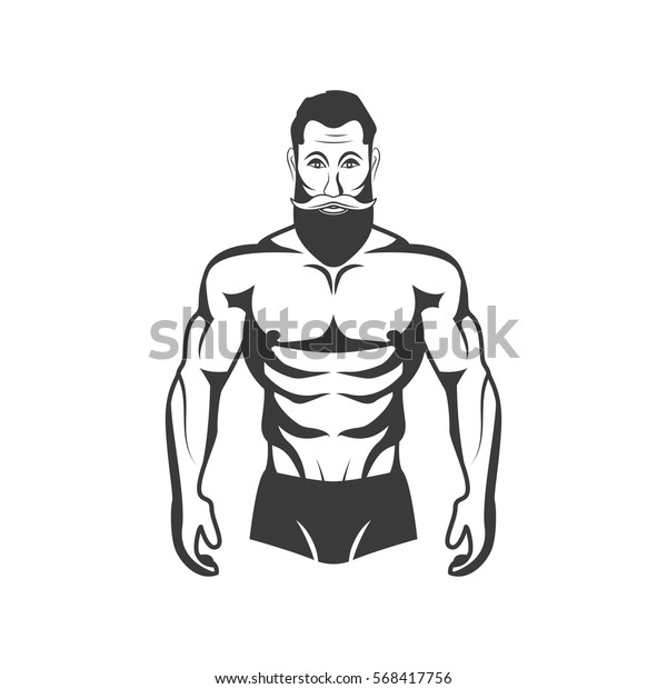 Bodybuilder Fitness Model Illustration Aesthetic Body Stock Vector