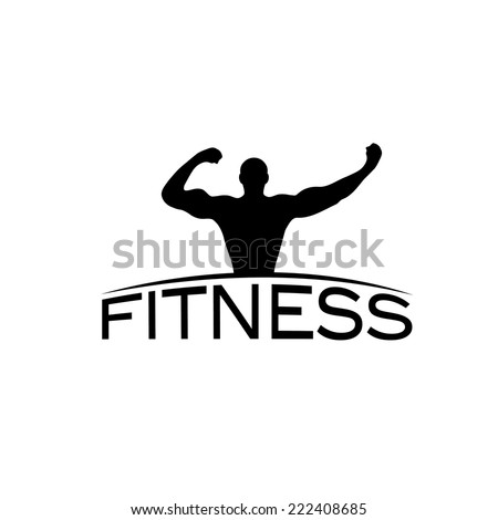 Bodybuilder Fitness Model silhouette vector design template