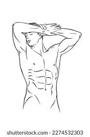 Bodybuilder fitness sport, man at gym with muscles.