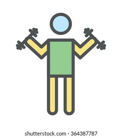 Bodybuilder Flat Icon Illustration