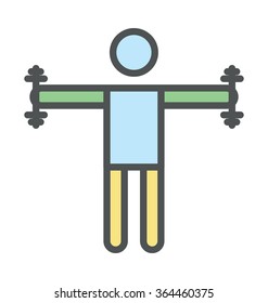 Bodybuilder Flat Icon Illustration