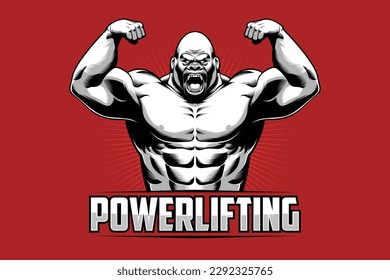 Bodybuilder With Gorilla Head Showing His Ripped Body