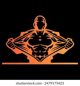 bodybuilder gym fitness logo design vector file