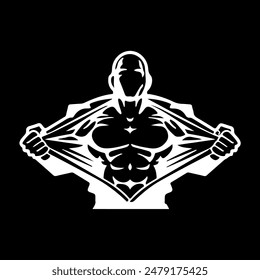 Bodybuilder Gym Fitness Logo Design Vektorgrafik File