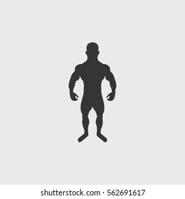 Bodybuilder icon illustration isolated vector sign symbol