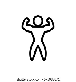 bodybuilder icon illustration isolated vector sign symbol