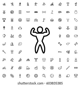 Bodybuilder icon illustration isolated vector sign symbol. sports icons vector set.