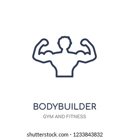 Bodybuilder icon. Bodybuilder linear symbol design from Gym and Fitness collection. Simple outline element vector illustration on white background