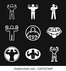 Bodybuilder icon, muscle sign. Vector illustration for web design