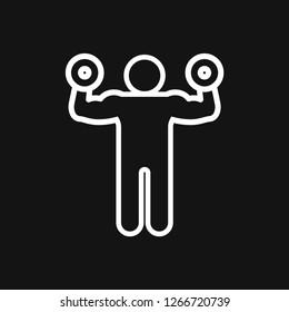 Bodybuilder icon, muscle sign. Vector illustration for web design