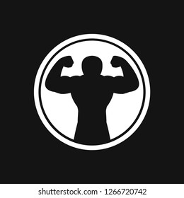 Bodybuilder icon, muscle sign. Vector illustration for web design
