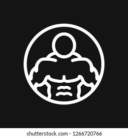 Bodybuilder icon, muscle sign. Vector illustration for web design