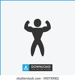 bodybuilder icon. Simple filled bodybuilder vector icon. On white background.