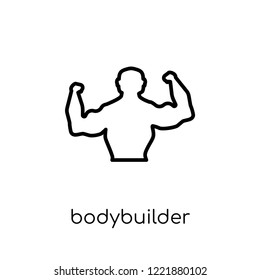 Bodybuilder icon. Trendy modern flat linear vector Bodybuilder icon on white background from thin line Gym and fitness collection, editable outline stroke vector illustration