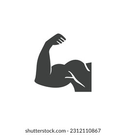 Bodybuilder Icon Vector Isolated Black and White Design Graphic