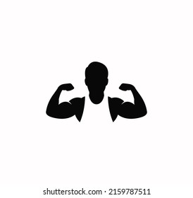 Bodybuilder icon vector on a white background 