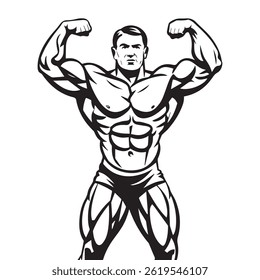 Bodybuilder aislado en el fondo blanco