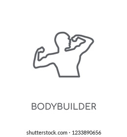 Bodybuilder linear icon. Modern outline Bodybuilder logo concept on white background from Gym and Fitness collection. Suitable for use on web apps, mobile apps and print media.