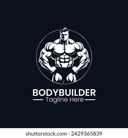 Plantilla de diseño de vector de icono de logotipo de Bodybuilder