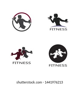 Bodybuilder Logo Template. Vector object and Icons for Sport Label, Gym Badge, Fitness Logo Design