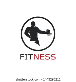 Bodybuilder Logo Template. Vector object and Icons for Sport Label, Gym Badge, Fitness Logo Design