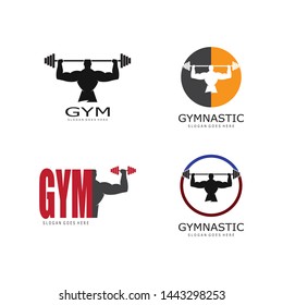 Bodybuilder Logo Template. Vector object and Icons for Sport Label, Gym Badge, Fitness Logo Design