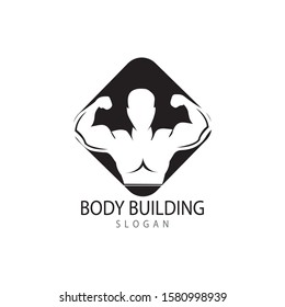 Bodybuilder Logo Template. Vector object and Icons for Sport Label  Gym Badge  Fitness Logo Design