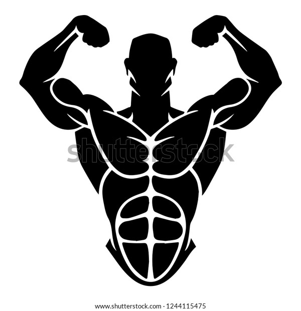 Bodybuilder Logo Template Vector Object Icons Stock Vector (Royalty ...