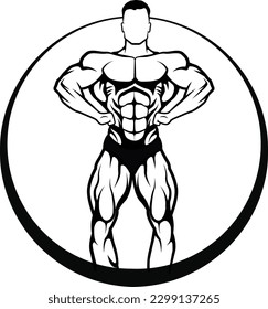 Bodybuilder-Logo-Vorlage, Vektorobjekt und Symbole für das Sportlabel, Gymnasialzeichen, Logo-Design für Fitness, Emblem-Grafik.Symbol für Sport- Vektorgrafik