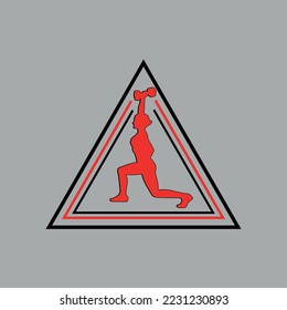 Bodybuilder Logos Templates, Vector object and Icons for Sport Label, Gym Badge, Fitness Logo Design, Emblem Graphics.Sport Symbol, Exercise Logo, Woman Holding Weight Silhouette.