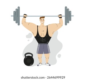 Bodybuilder man and fitness. Strength training routines in the gym. Personal Training. Strength training routines in the gym