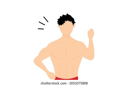 Bodybuilder Man With Small Gut Pose