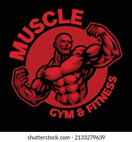 Bodybuilder Mascot Athlete Posing Logo Stock Vector (Royalty Free ...