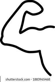 Bodybuilder muscle arm icon, vector illustration