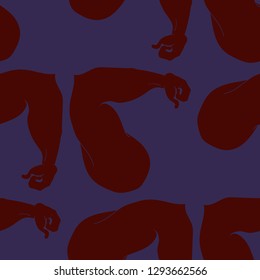 Bodybuilder muscle flex arm seamless background.