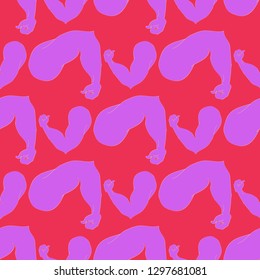 Bodybuilder muscle flex arm seamless background.