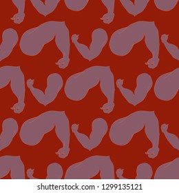 Bodybuilder muscle flex arm seamless background.