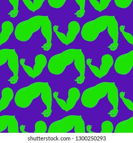 Bodybuilder muscle flex arm seamless background.
