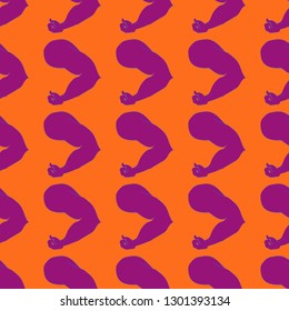 Bodybuilder muscle flex arm seamless background.