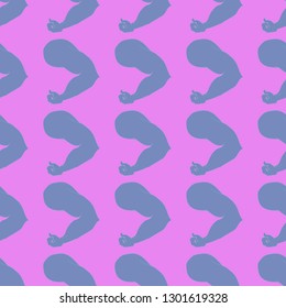Bodybuilder muscle flex arm seamless background.