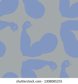 Bodybuilder muscle flex arm seamless background.