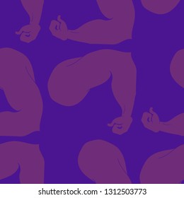 Bodybuilder muscle flex arm seamless background.
