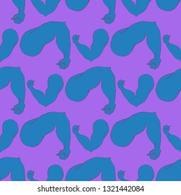 Bodybuilder muscle flex arm seamless background.