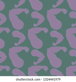 Bodybuilder muscle flex arm seamless background.