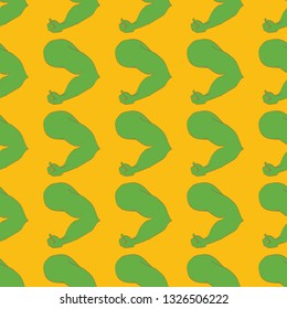 Bodybuilder muscle flex arm seamless background.